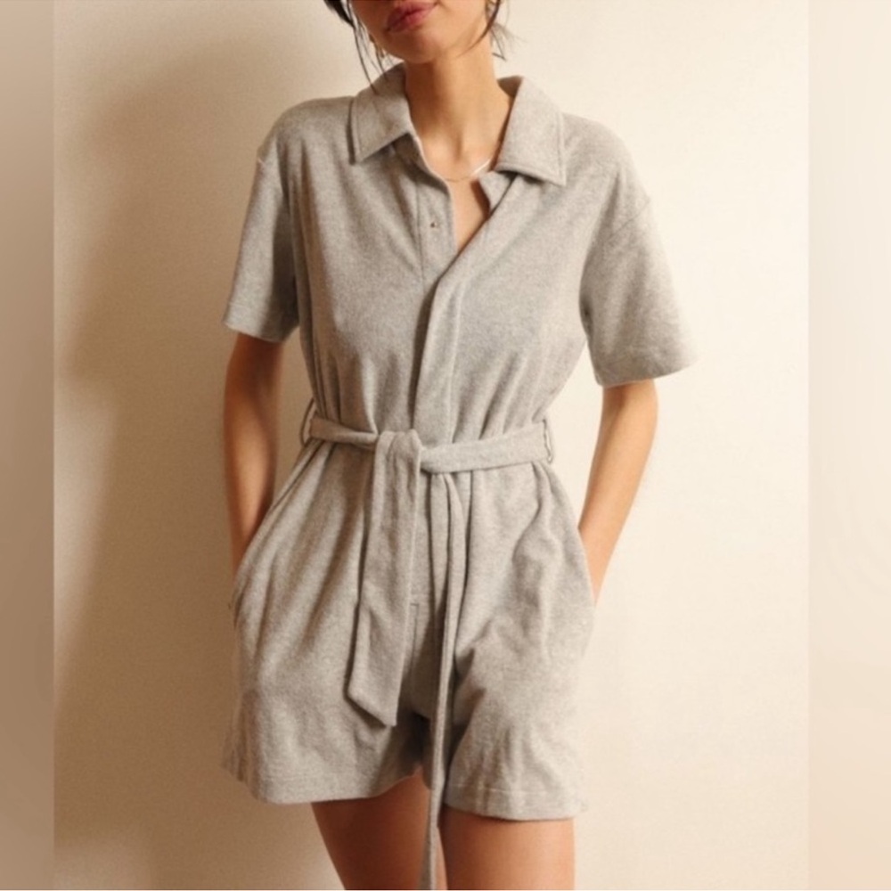 Reformation Gray Rimini Terry Romper XS
